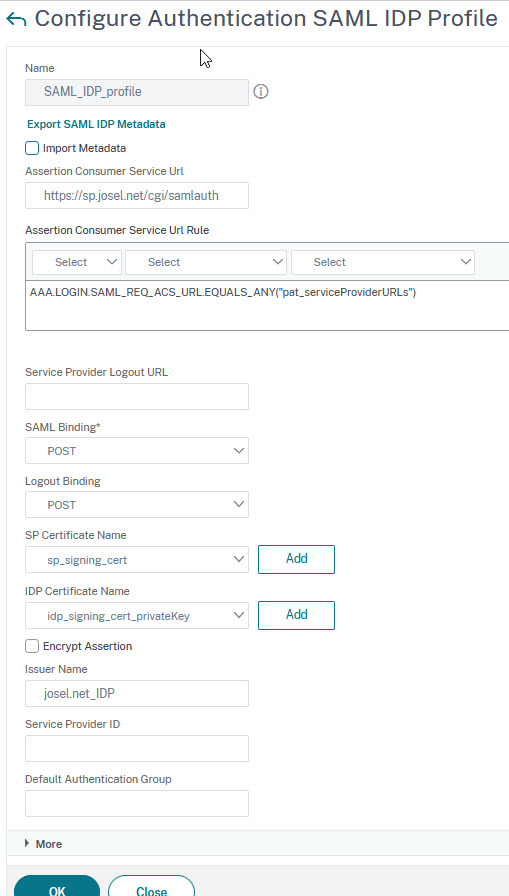 Citrix ADC/NetScaler: SAML IDP action