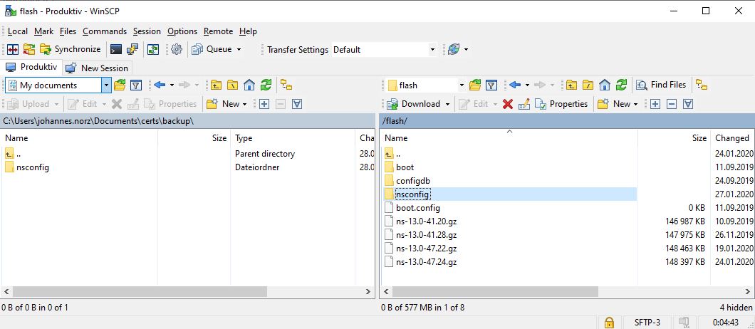 Backing up the file system of a Citrix ADC / NetScaler