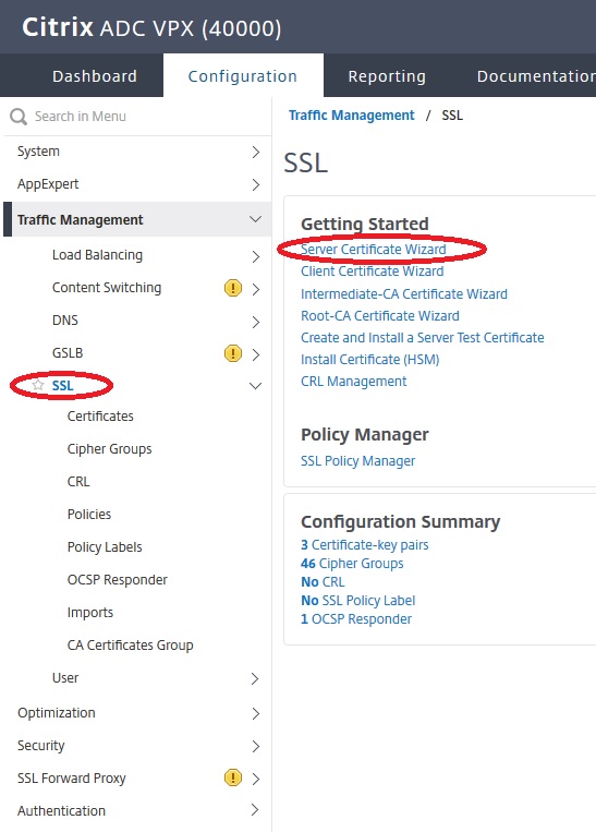Creating a SSL certificate on Citrix ADC / NetScaler