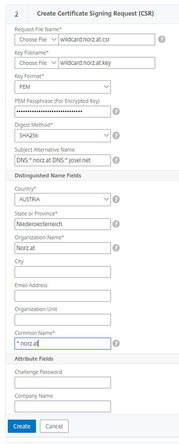 creating a Certificate signing Request (CSR) on Citrix ADC / NetScaler