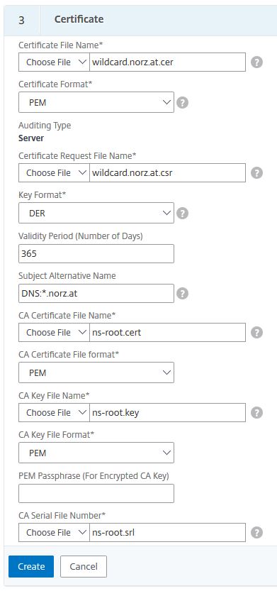 Creating a Certificate on Citrix ADC / NetScaler