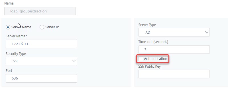 NetScaler: LDAP-Serverdefinition for group-extraction only (Non authentication policy)
