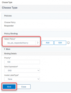 Citrix ADC / NetScaler: Binding the responder policy