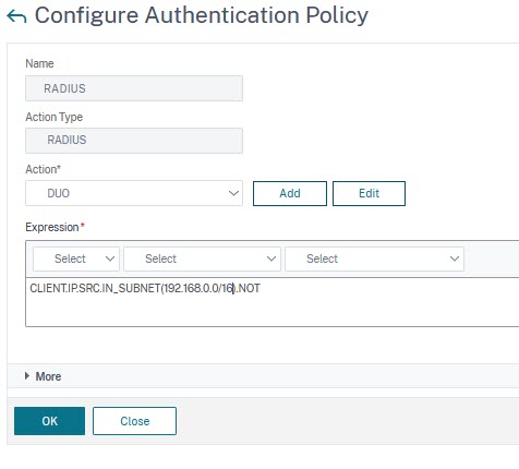 Citrix ADC / NetScaler RADIUS policy