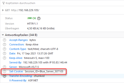 Server headers for rule-based persistence