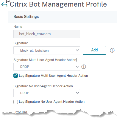Citrix ADC / NetScaler Bot Protection Profile