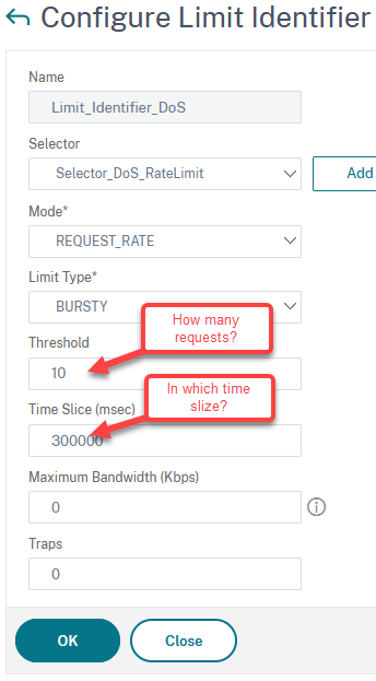 Citrix ADC / NetScaler: Rate Limiting feature
