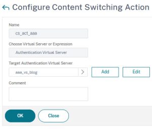 Citrix NetScaler ADC contentswitching action